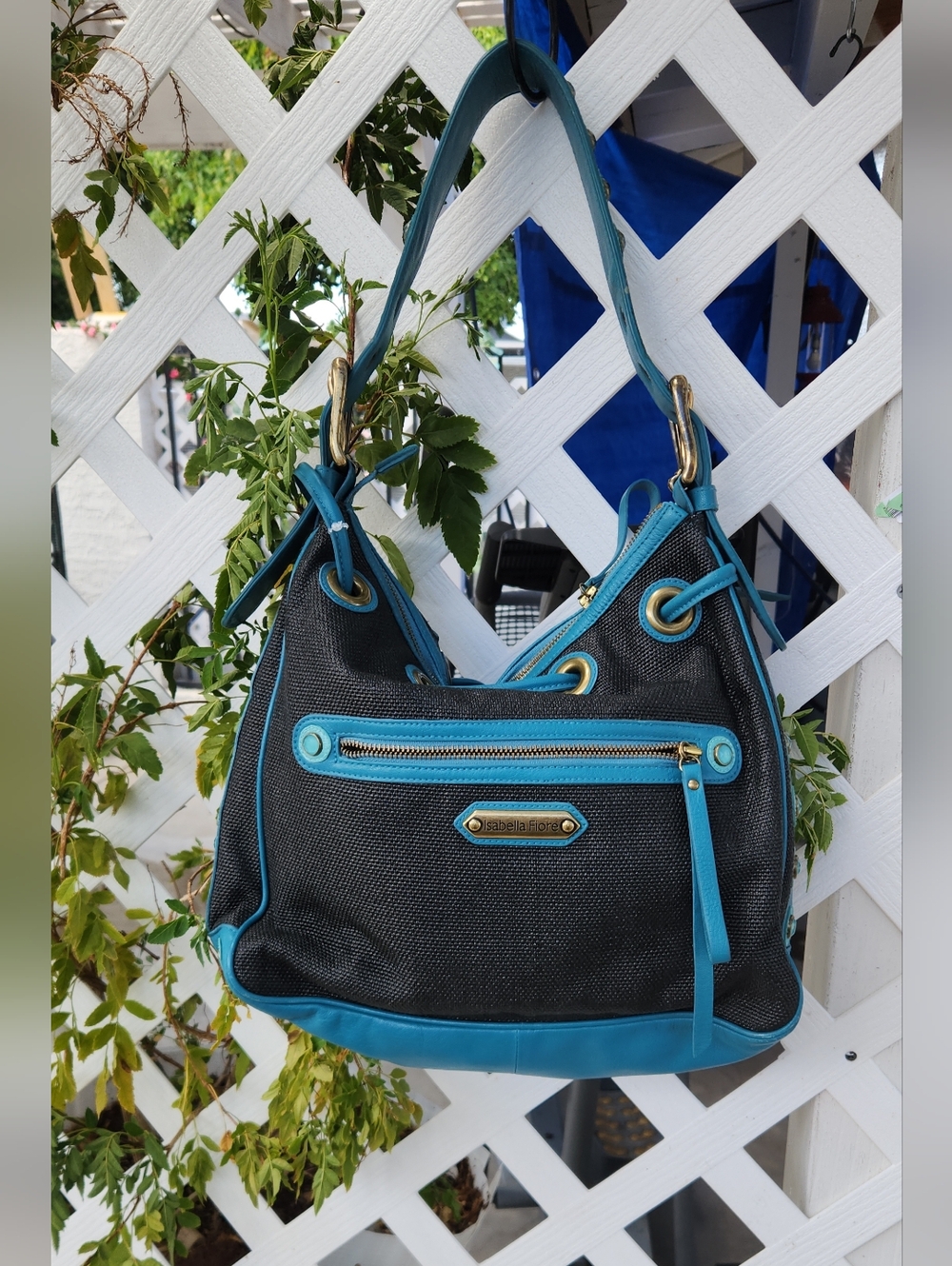 Isabella FLORE Teal Embroidered Tassel Shoulder Bag - Women - Picture 5 of 6